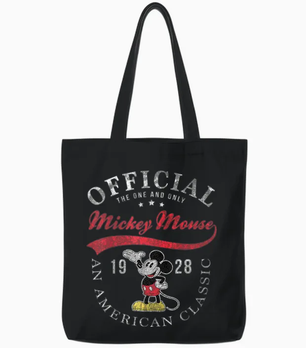 Disney Mickey and Friends the Only True Mickey Mouse Tote Bags in Black