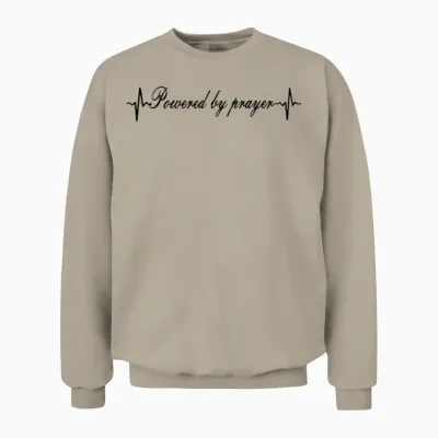 Powered by Prayer Unisex Sweatshirt - Sand