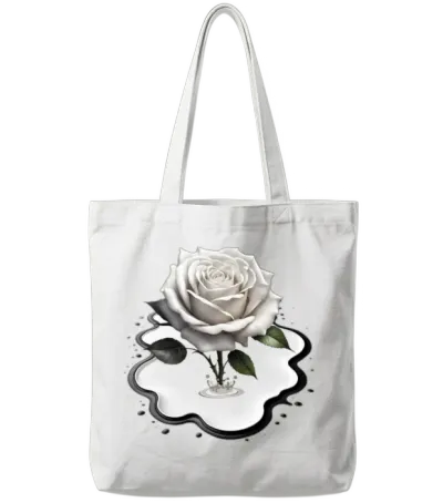Art Paint Puddle Rose Gd Tote Bags - White