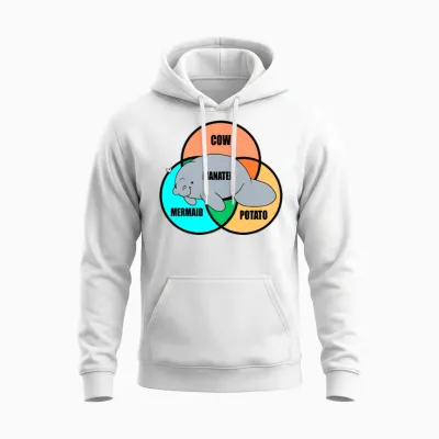 Manatee Funny Unisex Hoodie - White