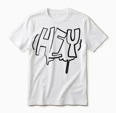 Hey Graffiti Bubble Letters Unisex T-Shirt - White