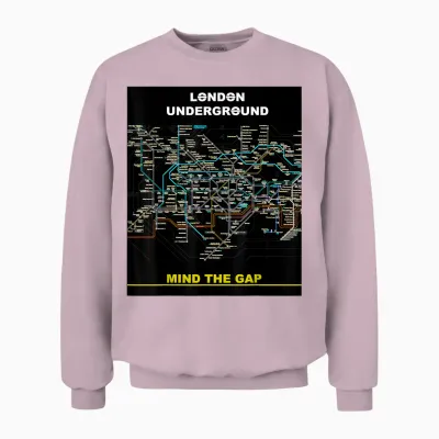 London Underground Mind the Gap Map England Großbritannien Zug Tube Unisex Sweatshirt - Light Pink