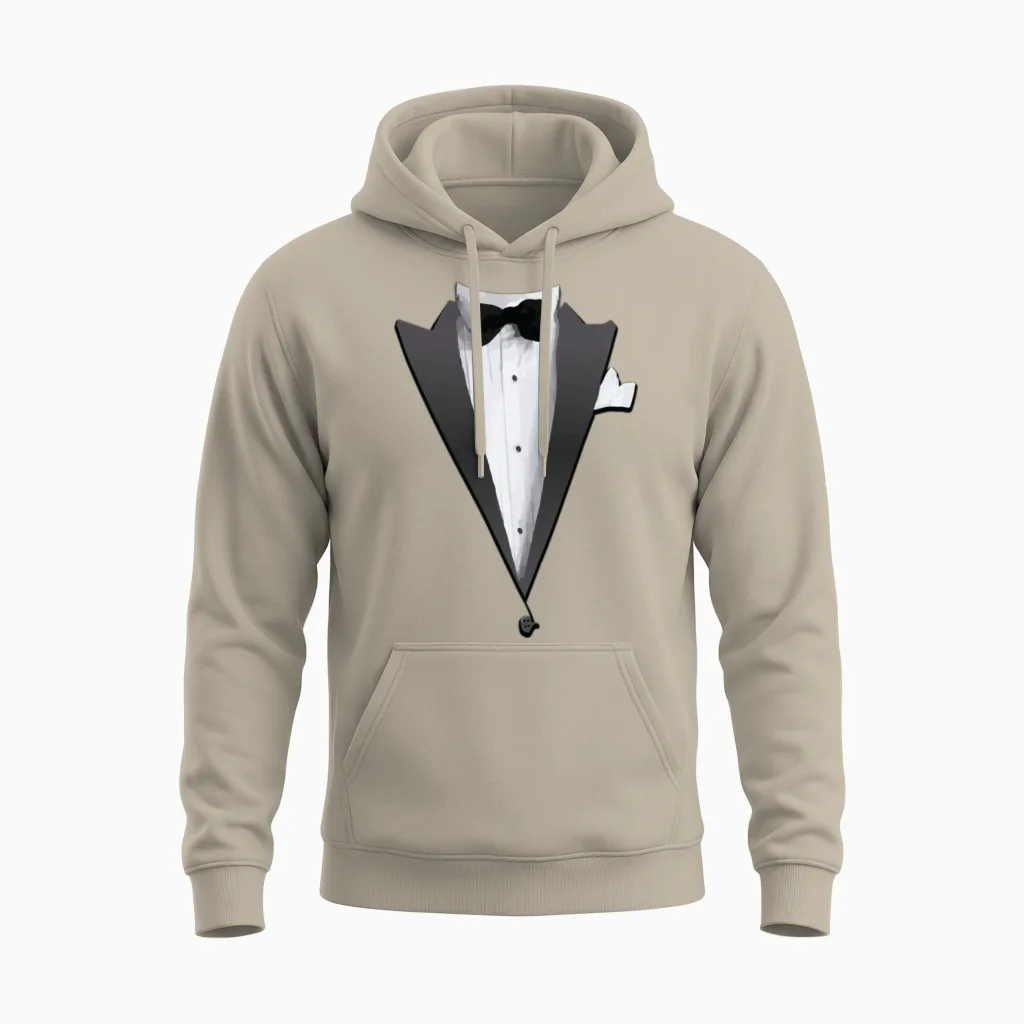 Tuxedo Jacket Costume Halloween Unisex Hoodie in Sand
