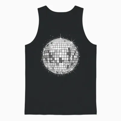 Disco Ball Party Unisex Tank Top - Black