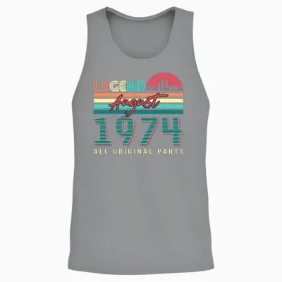 Vintage 1974 August Unisex Tank Top - Sport Grey