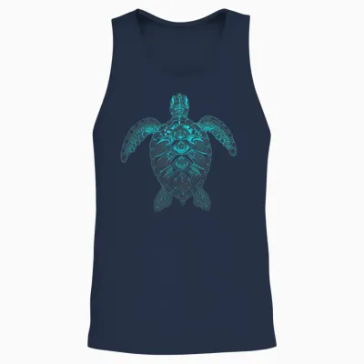 Mandala Schildkröte Unisex Tank Top - Navy