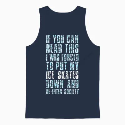 Funny Ice Skating Unisex Tank Top - Navy