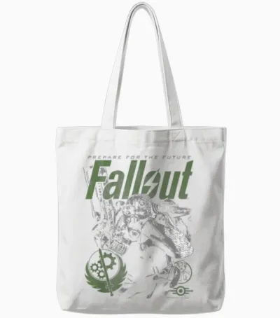 Fallout Video Game Brotherhood of Steel Armor Tote Bags - White