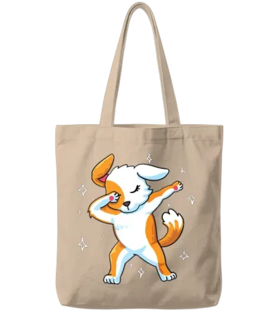 Dog Dab Tote Bags - Natural