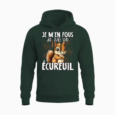 Je M'en Fous Je Suis Un Squirrel - ésquirrel Cute T-Shirt, Black, S Unisex Hoodie - Forest