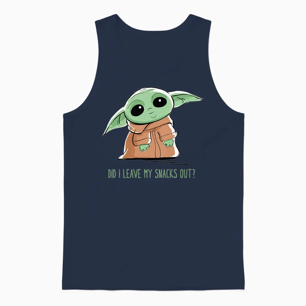 Kids the Mandalorian Grogu Snacks Meme Unisex Tank Top in Navy