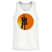 Surfer Girl at Sunset — Summer & Beach Unisex Tank Top - White – 2