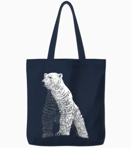 Motif Ours Polaire Cool Tote Bags in Navy