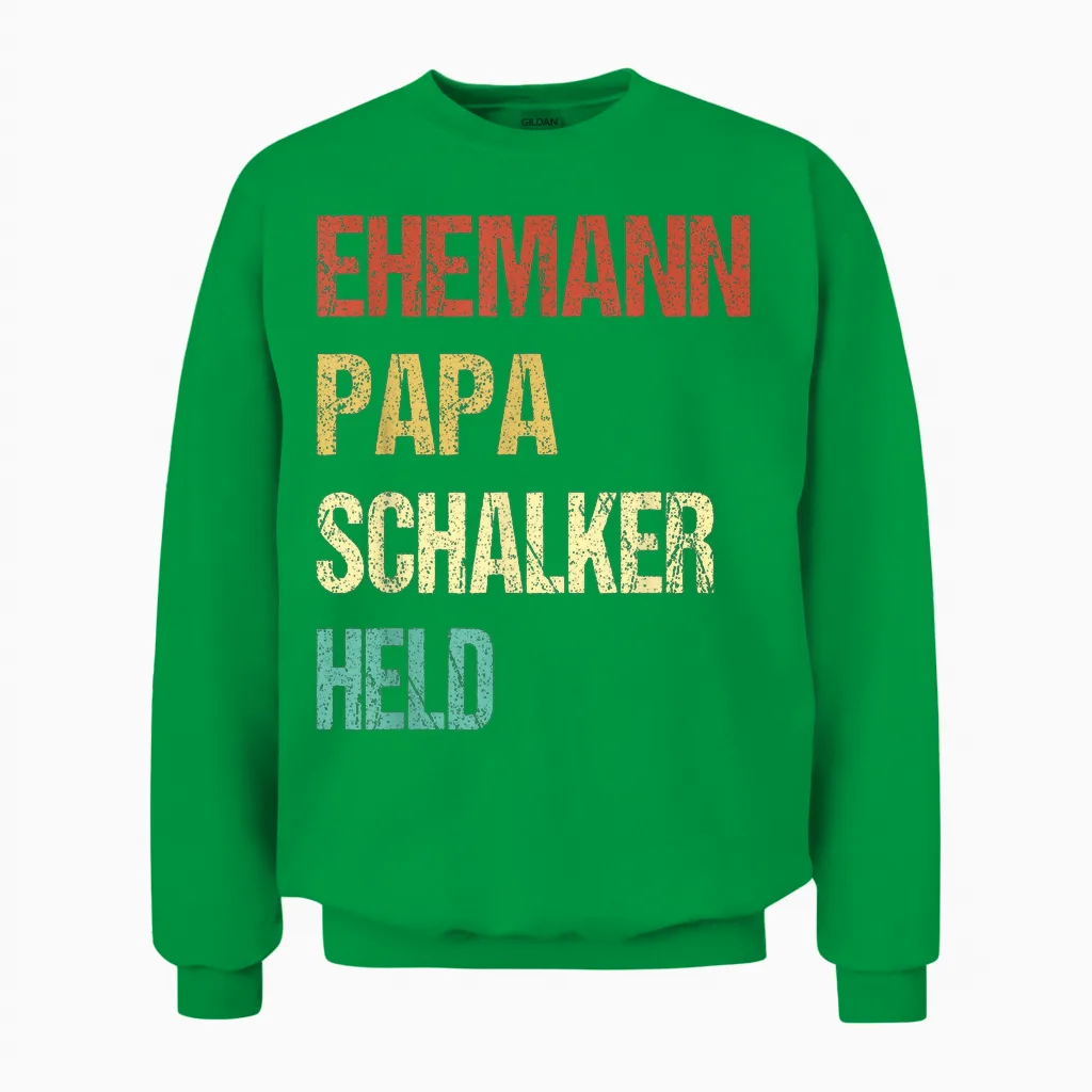 Schalke Gelsenkirchen Fans Schalker Ehemann Papa Held Unisex Sweatshirt in Irish Green