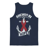 Anchor- Multiple Myeloma Cancer Awareness Unisex Tank Top - Navy – 1
