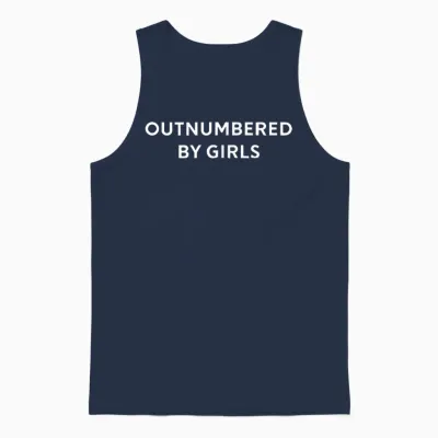 Outnumbered by Girls Unisex Tank Top - Navy