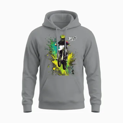 Bruchpilot Dirt Bike Farbiges Motocross Motorrad Für Jungen Unisex Hoodie - Sport Grey
