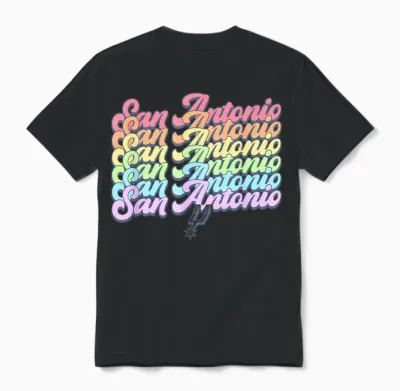 Nba San Antonio Spurs Rainbow Pride Stack Pastel Unisex T-Shirt - Black