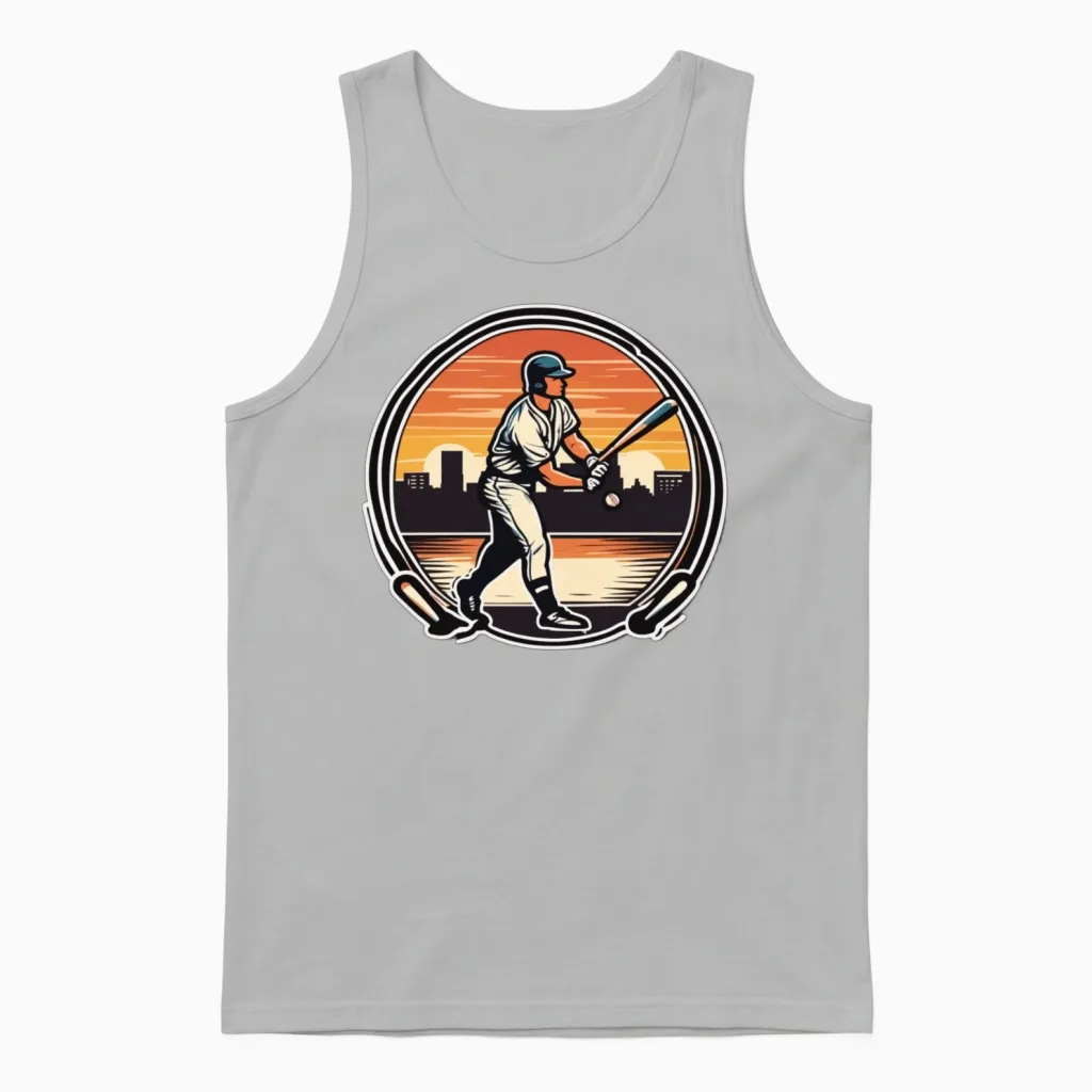 Baseball Retro Baseball Sunset Unisex Tank Top - Ash