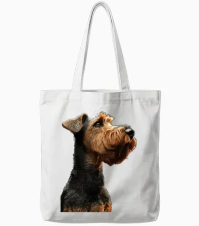 Airedale Terrier Tote Bags - White