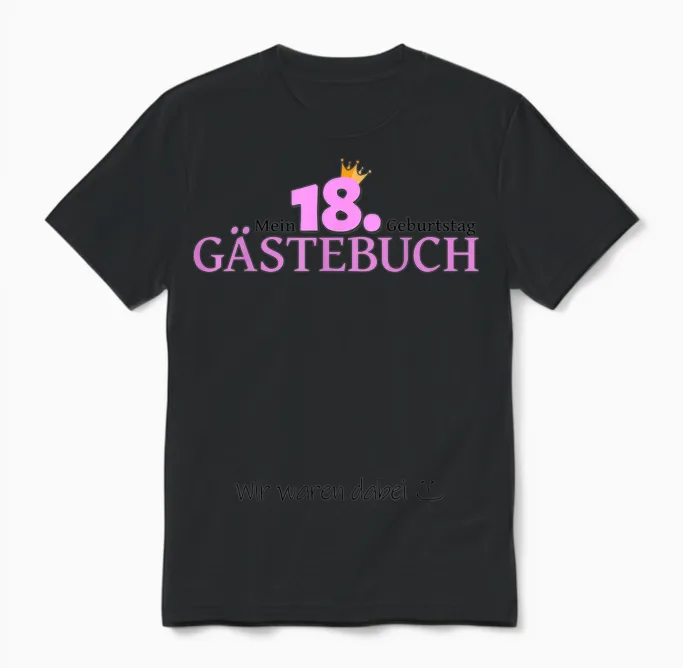 18th Birthday Boy Girl 18 Years 2005 Funny Gift T-Shirt, White Unisex T-Shirt in Black