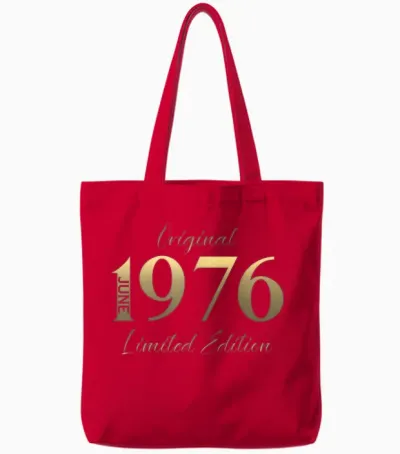 50 Ans Anniversaire Homme Cadeau Juin 1976 Vintage Tote Bags - Red