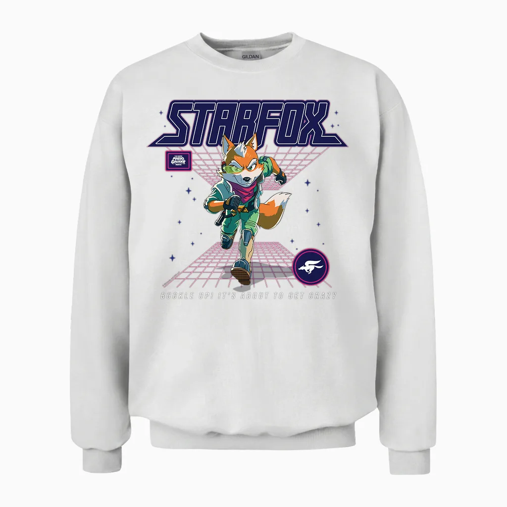 The Super Mario Galaxy Movie Starfox About to Get Crazy T-Shirt Haut De Gamme Unisex Sweatshirt in White
