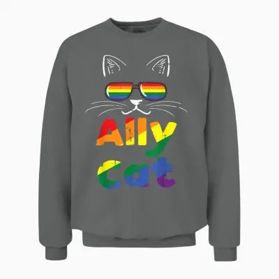Ally Cat Pride Monat Straight Ally Homosexuell Lgbtq Lgbt Frauen Unisex Sweatshirt - Graphite Heather