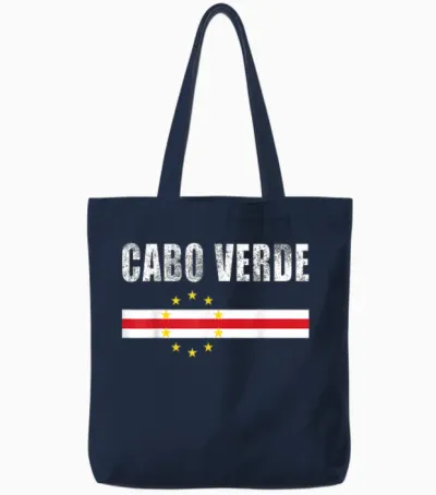 Cape Verde Flag, Cape Verdean, Proud Cabo Verde Tote Bags - Navy