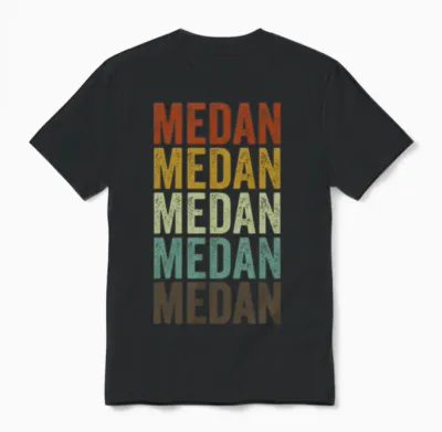 Medan Indonesia Retro Vintage Unisex T-Shirt - Black