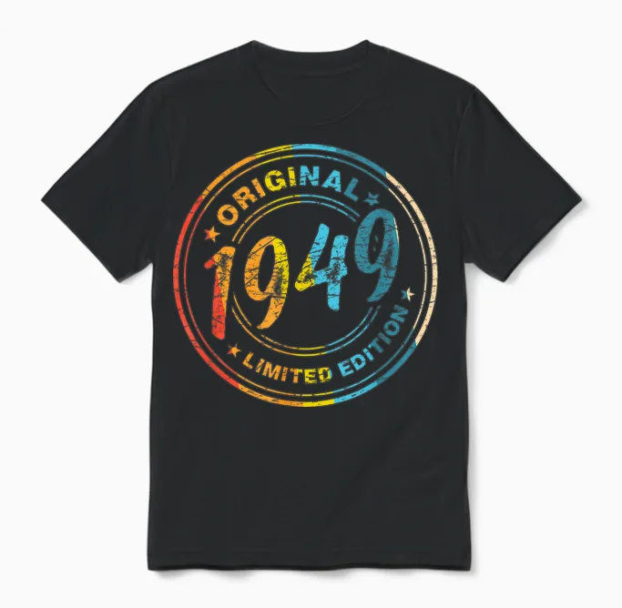 Original 1949 Vintage Anniversaire 77 Ans Pour Hommes Femmes Unisex T-Shirt in Black