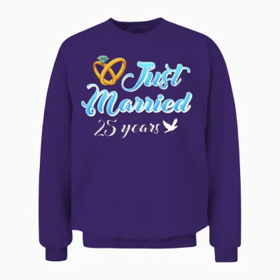 Married 25 Years 25th Wedding Anniversary Unisex Sweatshirt - Purple