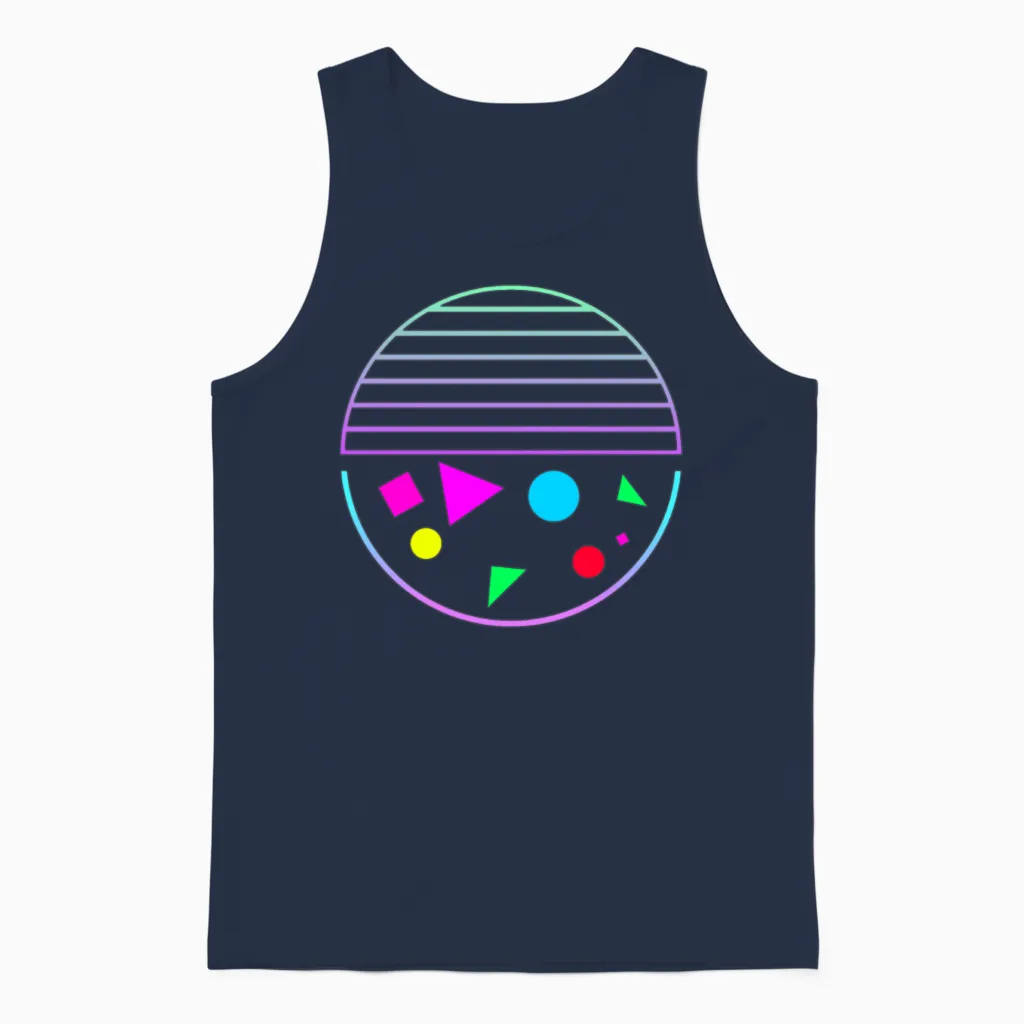 Retro Sunset Style 80s - Summer & Beach Unisex Tank Top in Navy