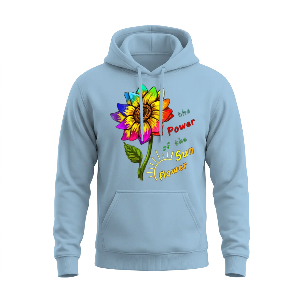 Sunflower Rainbow β Pride Unisex Hoodie - Light Blue