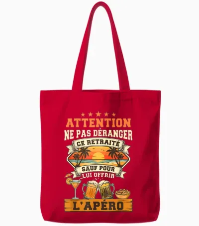 Ne Pas Déranger Ce Retraité Sauf Pour L'apéro Retraite Homme Tote Bags - Red
