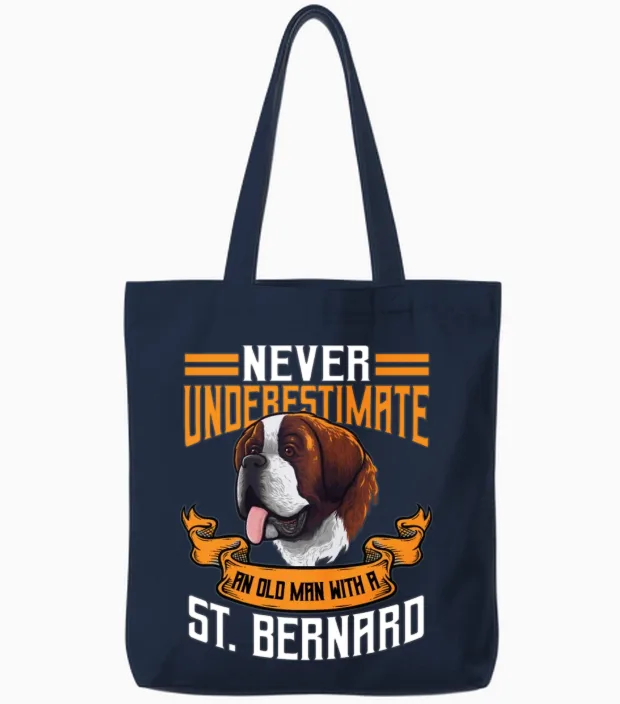Saint Bernard Gift Men Tote Bags in Navy