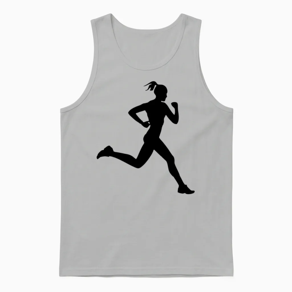 Girl Running Runner Training Unisex Tank Top in Ash