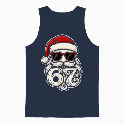 6 7 Christmas 67 Santa Six Seven Christmas Boys Teens Unisex Tank Top - Navy