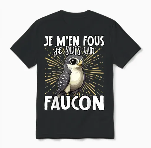 Je M'en Fous Je Suis Un Falcon - Sweet Falcon T-Shirt, Black, S Unisex T-Shirt in Black
