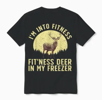 Funny Deer Hunting Art for Men Women Wildlife Hunter Hunting Unisex T-Shirt - Black