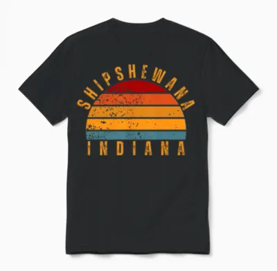 Shipshewana Indiana Vintage Retro Unisex T-Shirt - Black