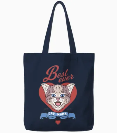 Best Ever Cat Mama Tote Bags - Navy