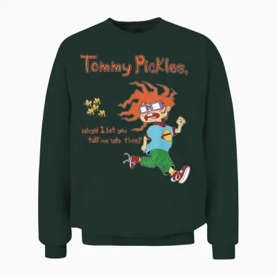 Mademark X Rugrats - Chuckie “tommy Pickles, Why’d I Let You Talk Me into This” Unisex Sweatshirt - Forest