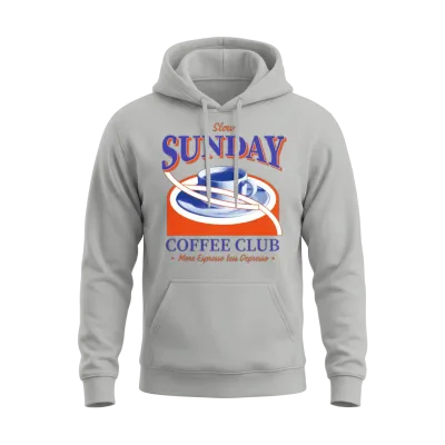 Slow Sunday Coffee Club Unisex Hoodie - Ash
