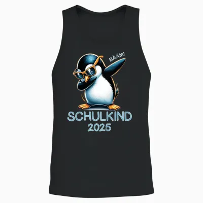 Children's School Child 2025 1st Class School Trees Penguin Dabbing Unisex Tank Top - Black