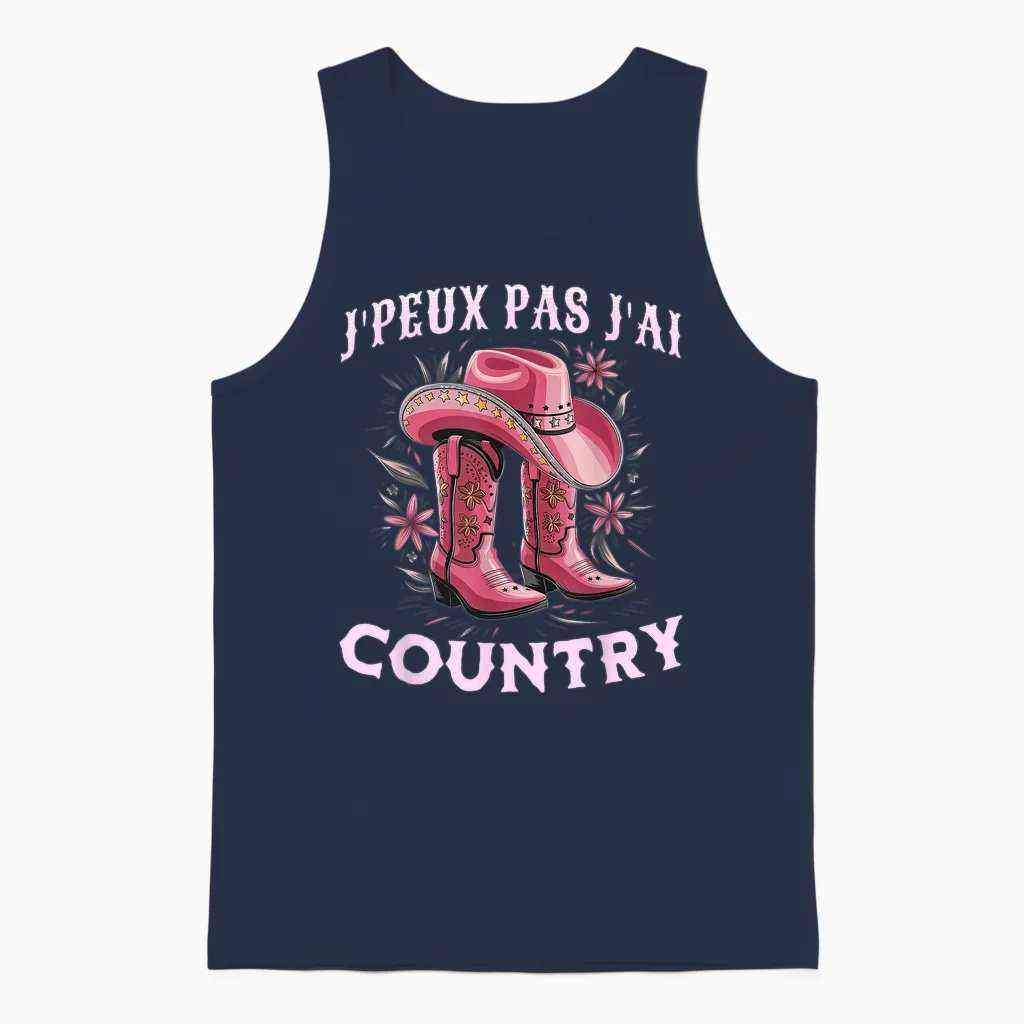 Women's Country Humour Dance Country Western Unisex Tank Top in Navy