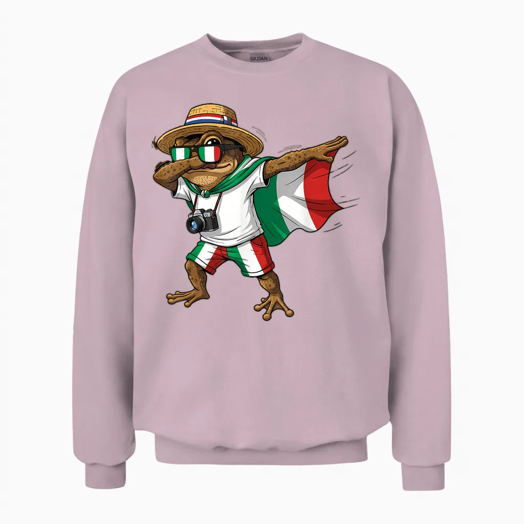 Drapeau Italien Racines Italiennes Unisex Sweatshirt in Light Pink