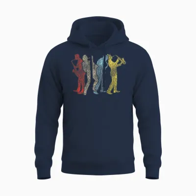 Saxophone Retro Vintage Unisex Hoodie - Navy