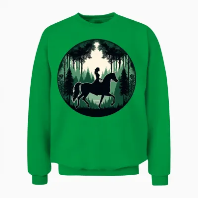 Arabian Horse Woman Unisex Sweatshirt - Irish Green