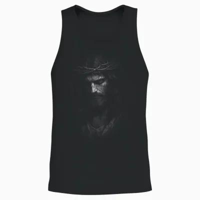 Heiliger Jesus Mit Dornenkrone, Portrait Unisex Tank Top - Black